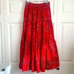 Bandana Print Full Maxi Skirt